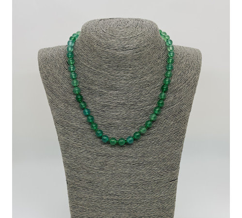 Бусы агат зеленый шар 8мм