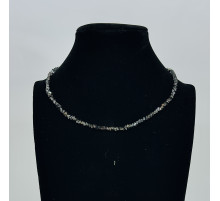 Бусы-чокер алмазное стекло графитовый 3*4мм