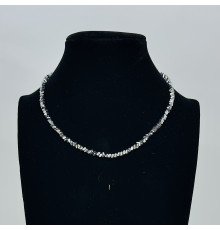 Бусы-чокер алмазное стекло стальной 3*4мм