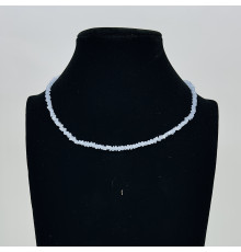 Бусы-чокер алмазное стекло бледно голубой 3*4мм