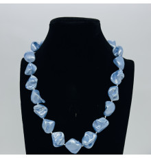 Бусы майорка голубой 12-20*17-23мм