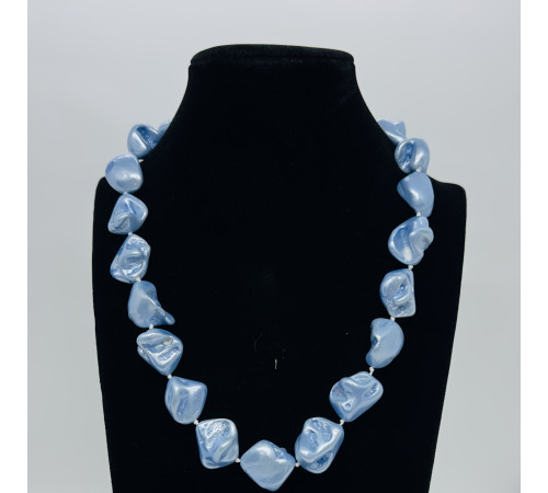 Бусы майорка голубой 12-20*17-23мм