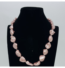 Бусы майорка темно-розовый 15-15*15-19мм