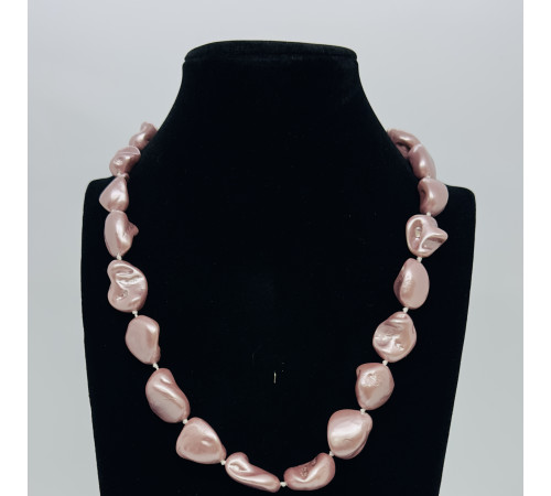 Бусы майорка темно-розовый 15-15*15-19мм