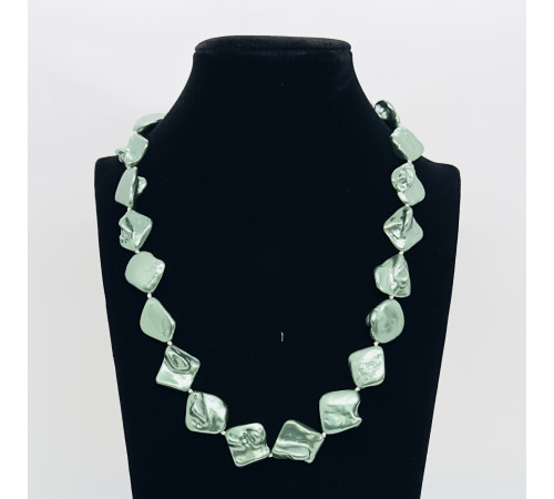 Бусы майорка светлый серо-зеленый 15-17*18-20мм