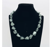 Бусы майорка темный серо-зеленый 18-16*20-21мм