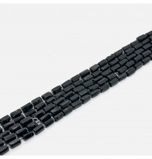 Нить турмалин шерл черный цилиндр 7*13мм