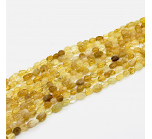 Нить цитрин желтый окат 8*15мм