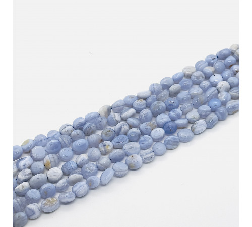 Нить сапфирин агат голубой окат 12*13мм