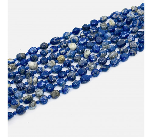 Нить лазурит синий окат 10*13мм