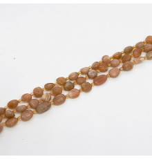 Нить солнечный камень роуз шампань окат 11*14мм