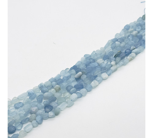 Нить аквамарин голубой окат 10*14мм