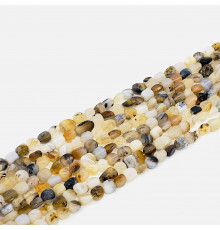 Нить агат серо-желтый окат 10*14мм