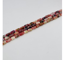 Нить родонит розовый цилиндр 7*14мм