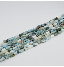 Нить ларимар голубой цилиндр 7*14мм