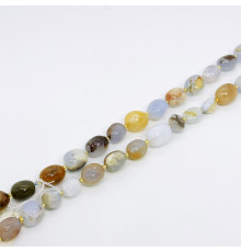 Нить агат голубо-коричневый окат 9-14*12-18мм