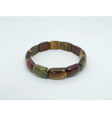  Браслет бычий, тигровый, соколиный глаз прямоугольник 11*17мм