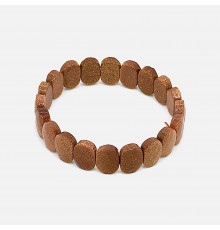 Браслет авантюрин коричневый синтетический овал грань 10*14мм