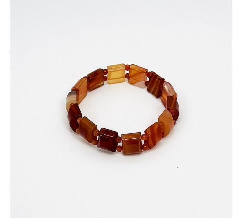 Браслет сердолик закругленый квадрат грань 10*12мм