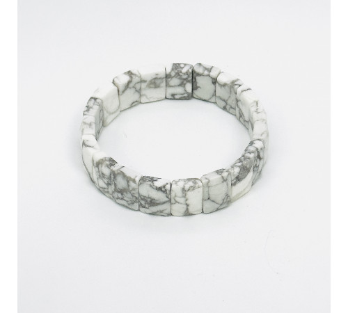 Браслет агат кахолонг белый прямоугольник грань 11*15мм