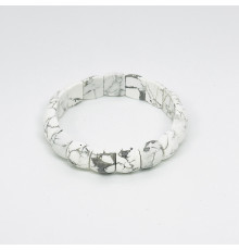 Браслет агат кахолонг белый полусфера 13*15мм