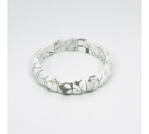 Браслет агат кахолонг белый полусфера 13*15мм