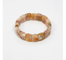 Браслет агат сакура закругленный прямоугольник 12*16мм