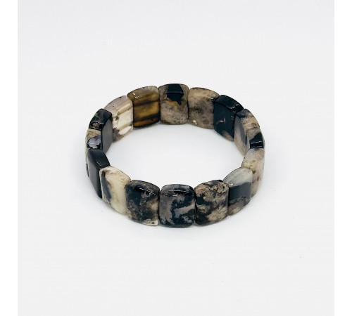 Браслет агат звездная сакура закругленный прямоугольник 14*19мм