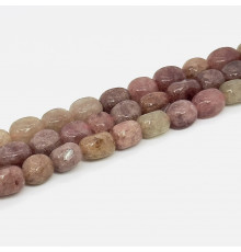 Нить кварц клубничный окат 12*19мм