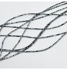 Нить гематит серебряный куб 1*1мм