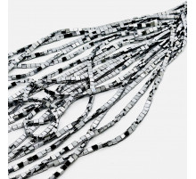 Нить гематит серебряный квадрат 4*4мм