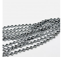 Нить гематит серебряный ромб рамка 10*10мм