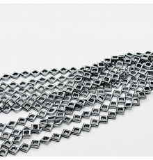 Нить гематит серебряный ромб рамка 10*10мм