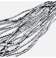 Нить гематит серебряный закругленный прямоугольник 4*5мм