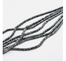 Нить гематит серебряный круг грань 5*5мм