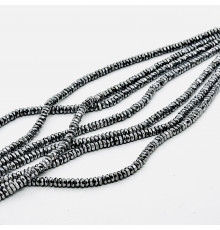 Нить гематит серебряный круг грань 5*5мм