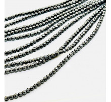 Нить гематит черный шар грань 6*6мм