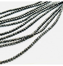 Нить гематит черный шар грань 6*6мм