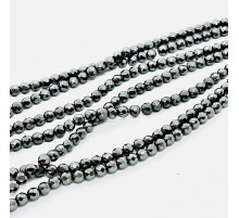 Нить гематит черный шар грань 8*8мм