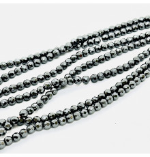 Нить гематит черный шар грань 8*8мм