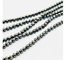 Нить гематит черный шар грань 10*10мм