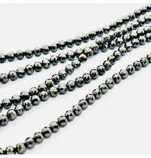 Нить гематит черный шар грань 10*10мм