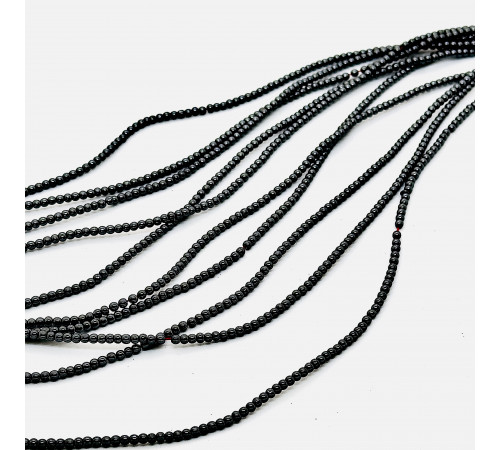 Нить гематит черный шар 3*3мм