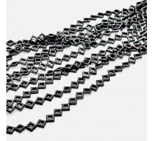 Нить гематит черный ромб рамка 10*10мм