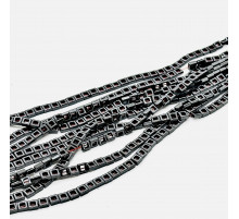 Нить гематит черный квадрат рамка 6*6мм