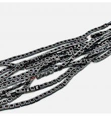 Нить гематит черный квадрат рамка 6*6мм