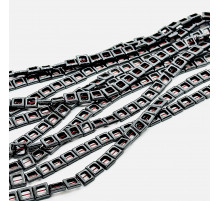 Нить гематит черный квадрат рамка 10*10мм