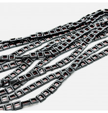 Нить гематит черный квадрат рамка 10*10мм