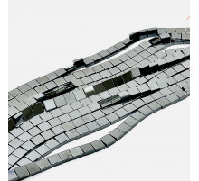 Нить гематит черный квадрат 8*8мм