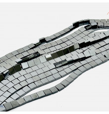 Нить гематит черный квадрат 8*8мм